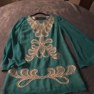 NWT. Spectacular designer emerald green dress